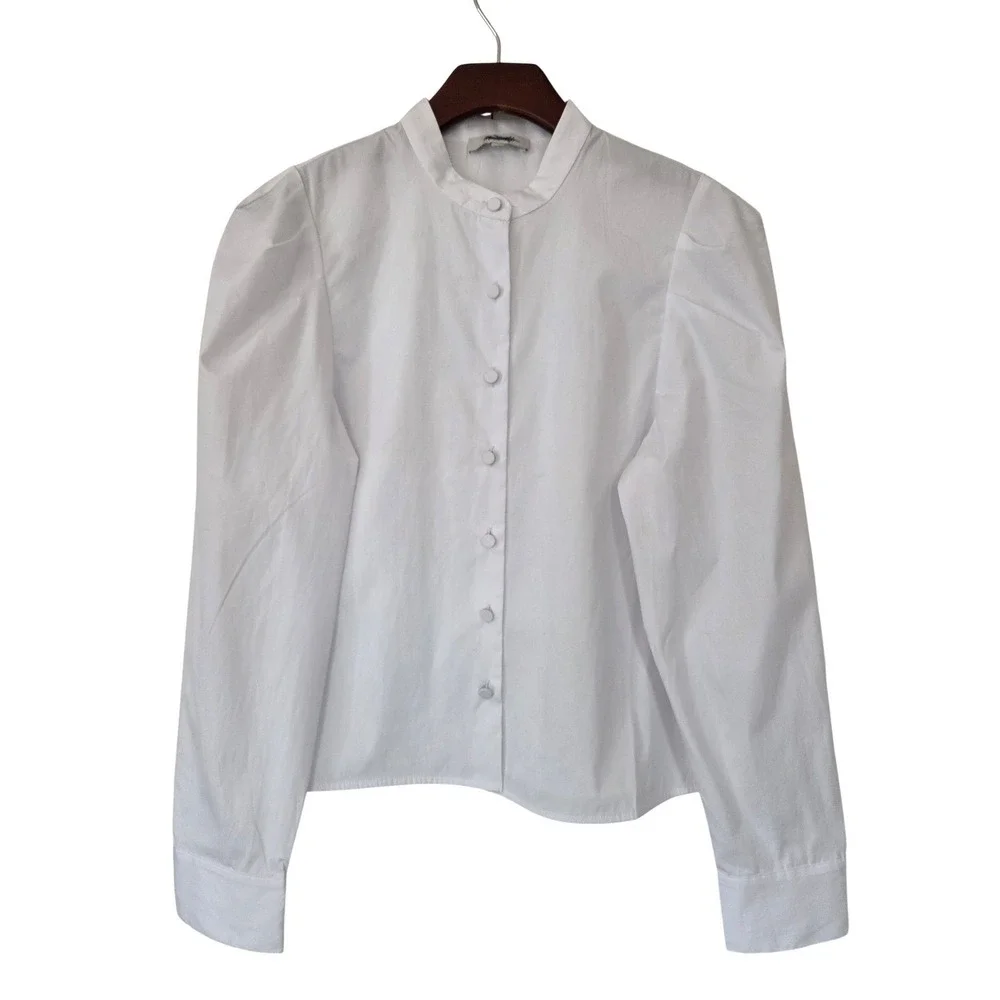 Madewell Puff Sleeve Button Up Shirt Women S White NWT $88 NW627